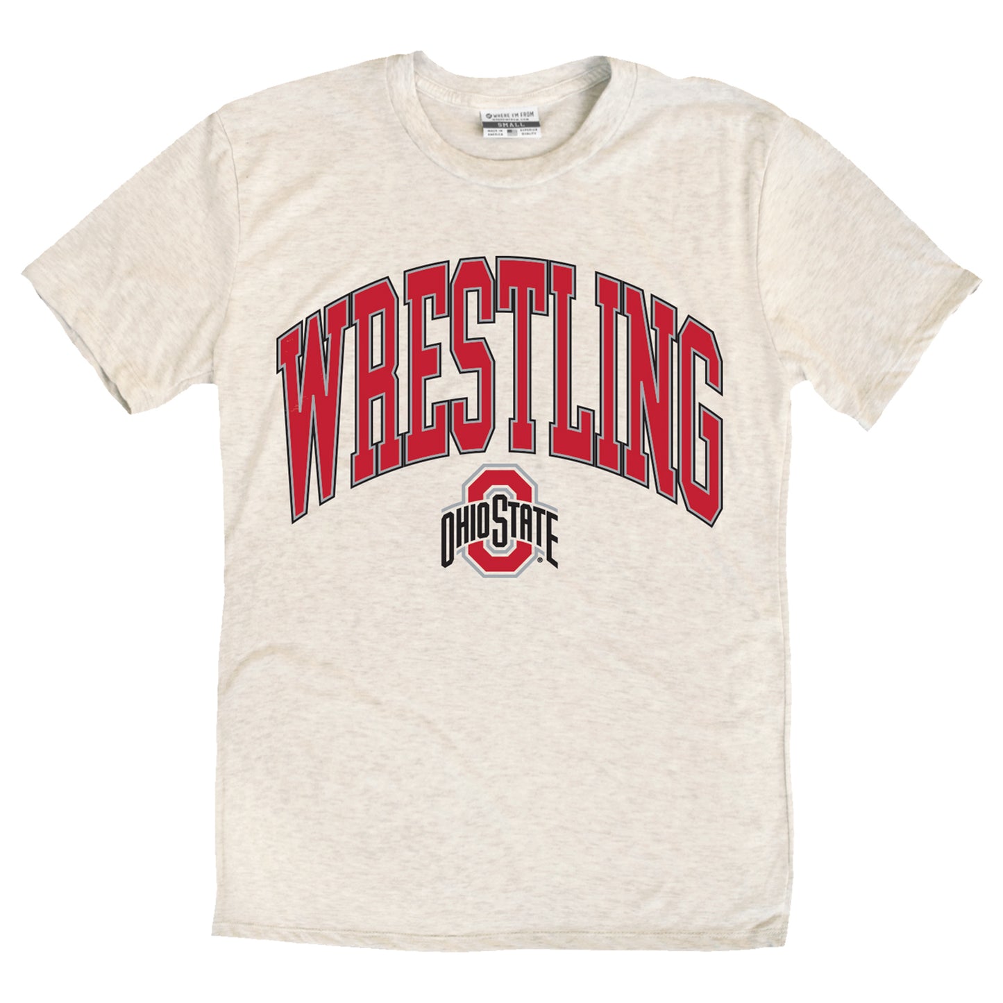 Ohio State Buckeyes Wrestling Wordmark T-Shirt In White- Front View