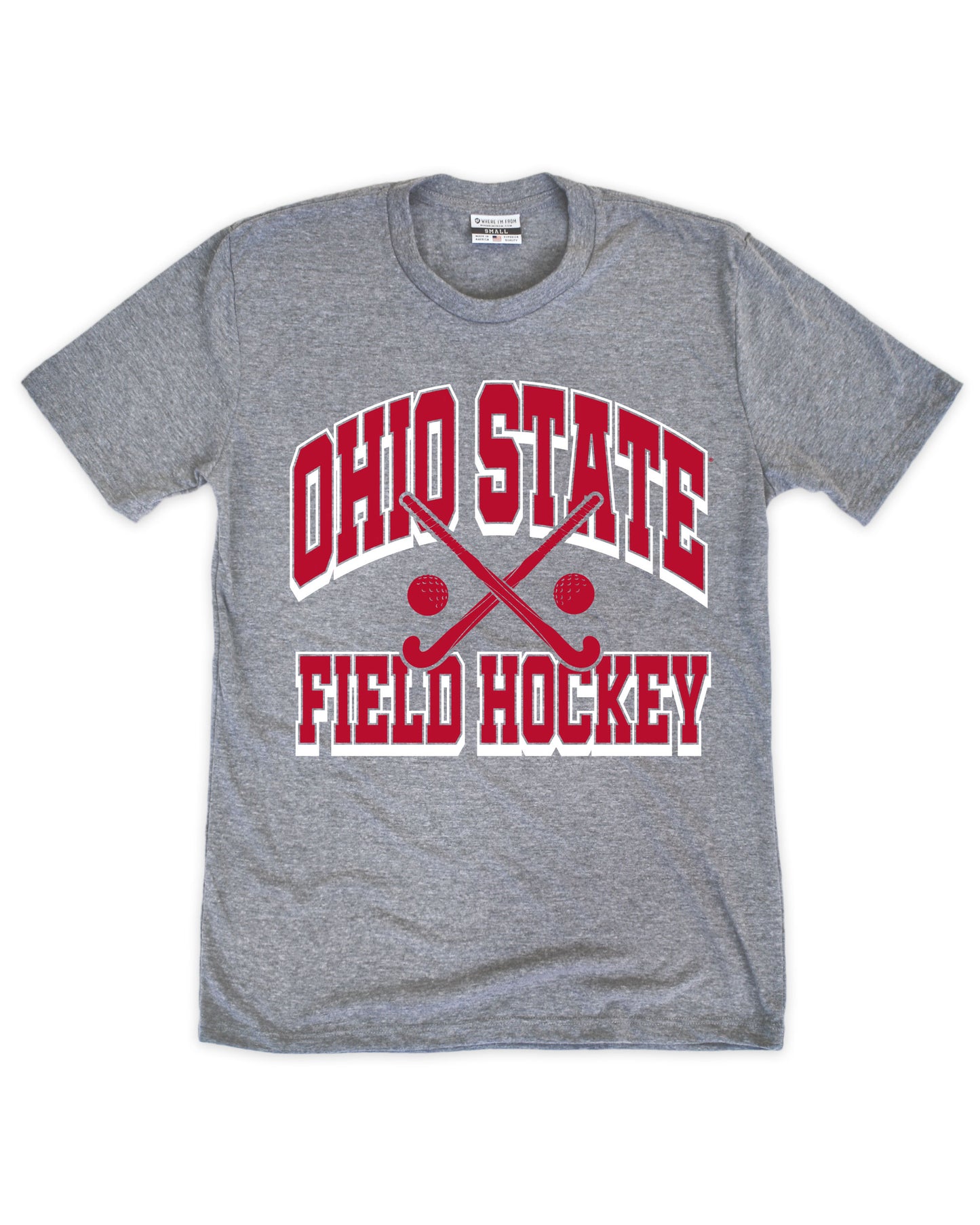 Ohio State Buckeyes Field Hockey Crossed Sticks Tee - Front View