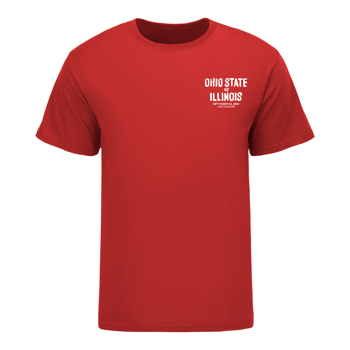 Ohio State Buckeyes vs Illinois 2026 Program T-Shirt - Front View