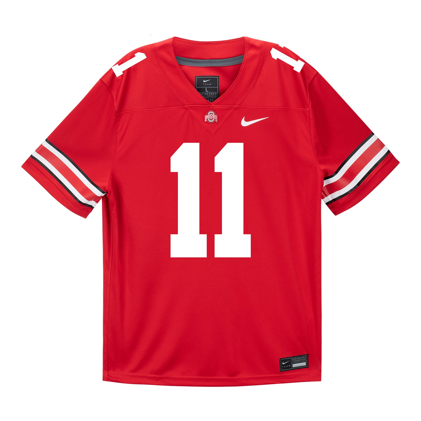 Ohio State Buckeyes Nike #11 Quincy Porter Student Athlete Scarlet Football Jersey - Front View