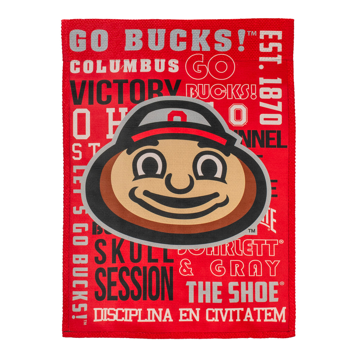 Ohio State Buckeyes Garden Fan Rules Flag - Back