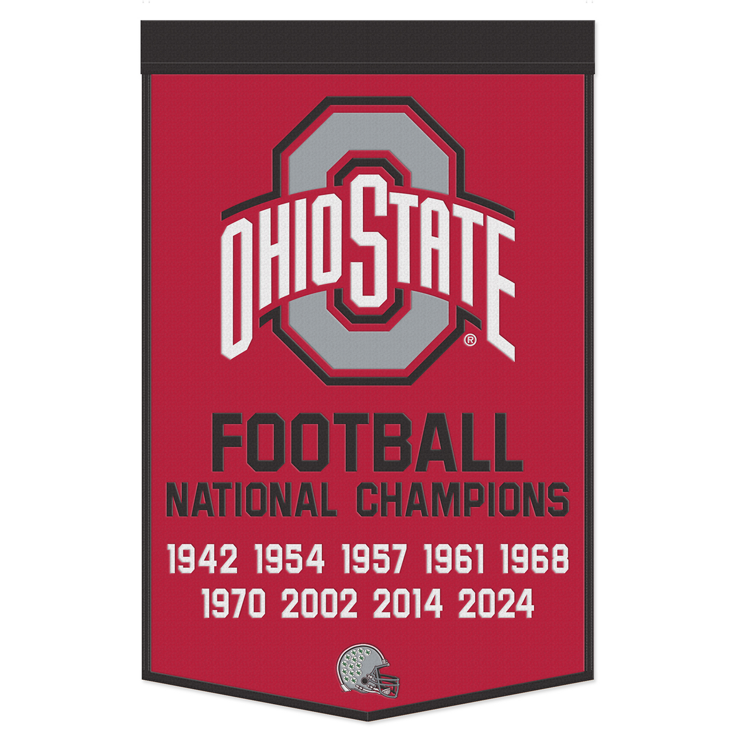 Ohio State Buckeyes Wincraft 24"x38" Football Championships Banner In Scarlet - Front View