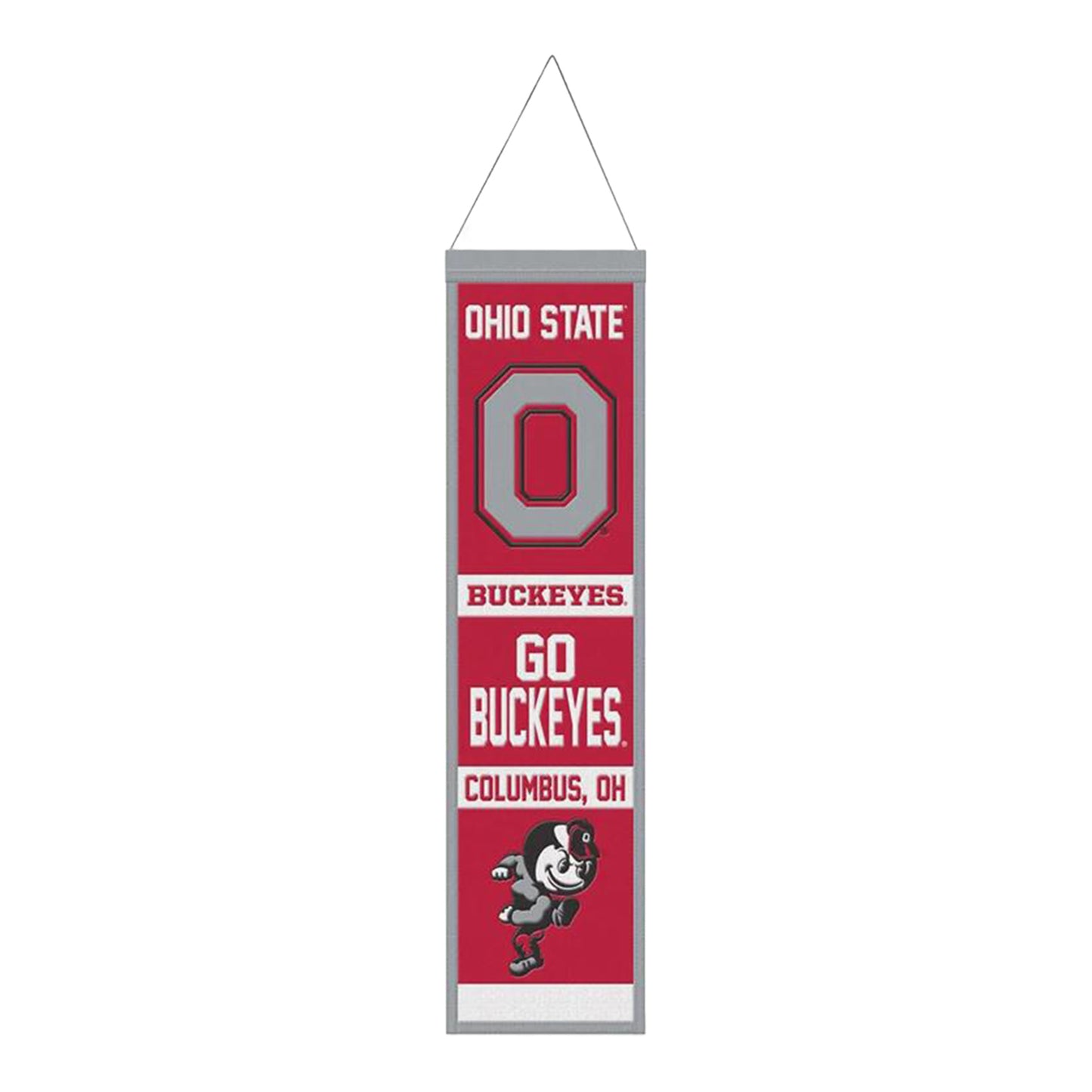 Ohio State Buckeyes Wincraft 8"x32" Wool Evolution Banner In Red - Front View