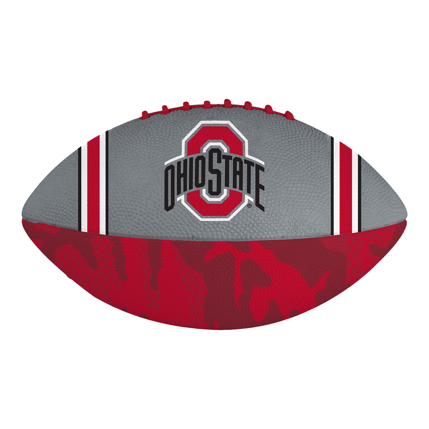 Ohio State Buckeyes Baden Scarlet Camo Rubber Football - Front View