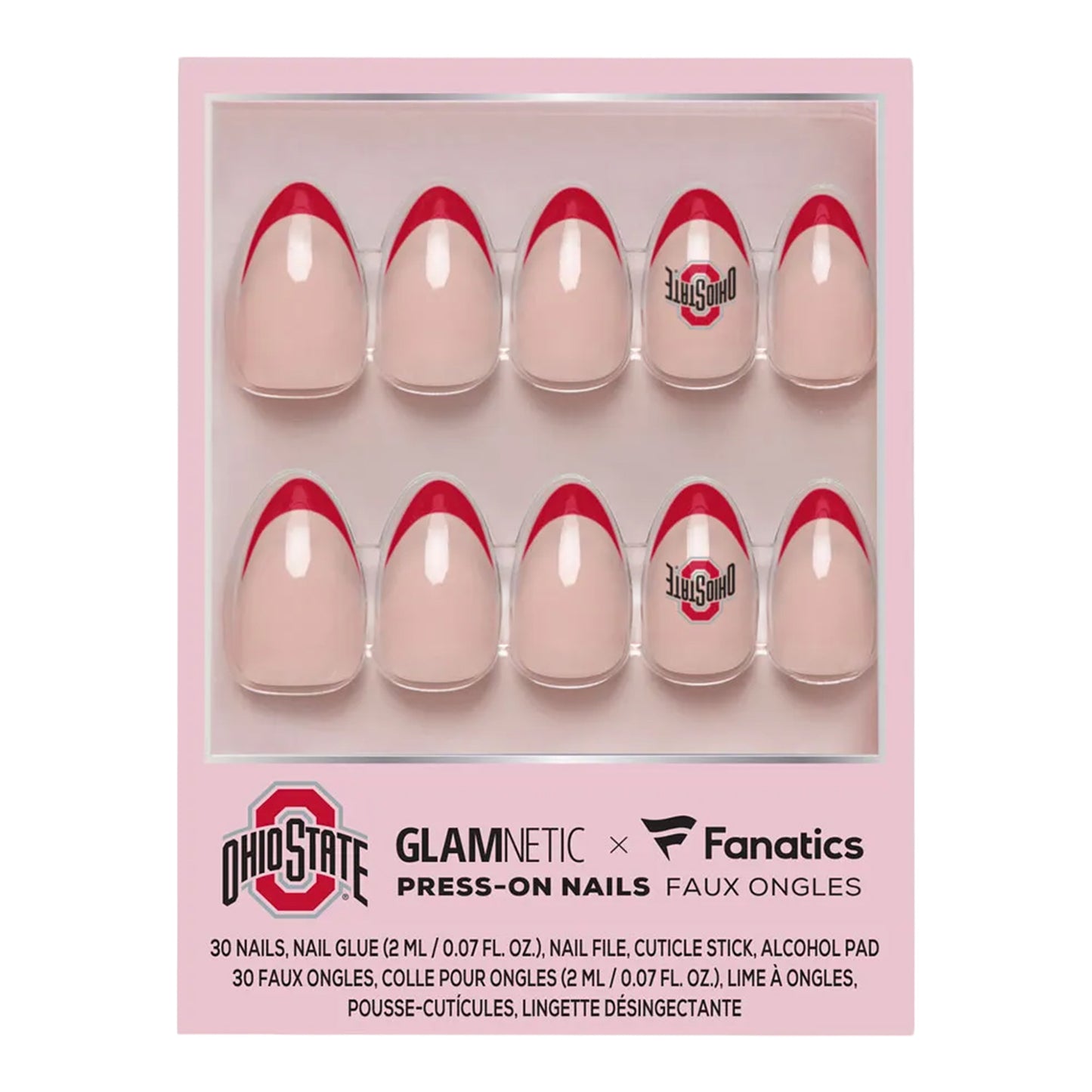 Ohio State Buckeyes Press On Nails - Front View