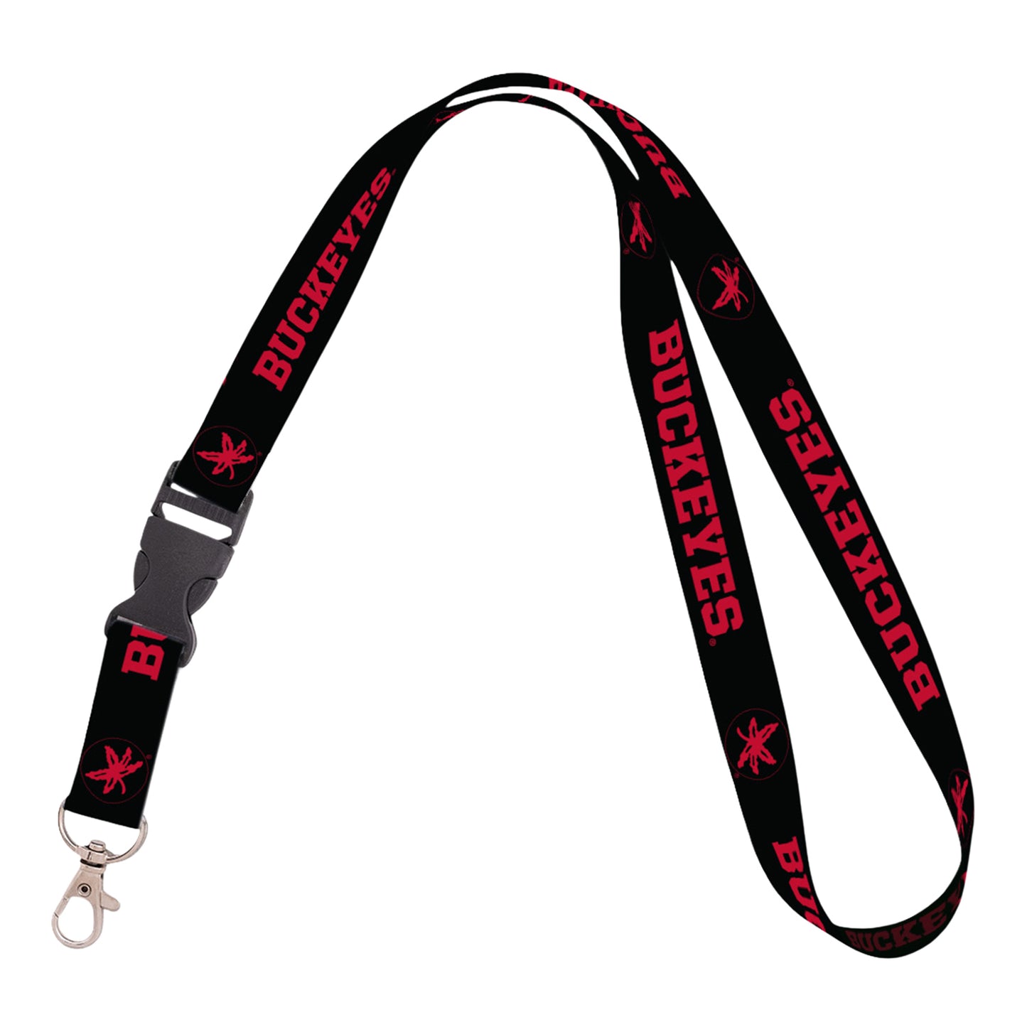 Ohio State Buckeyes Red Buckeye Leaf Lanyard - BAck view