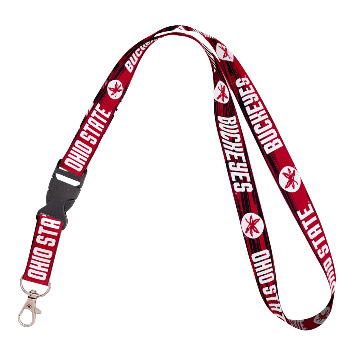 Ohio State Buckeyes Streak Pattern Lanyard - Full View