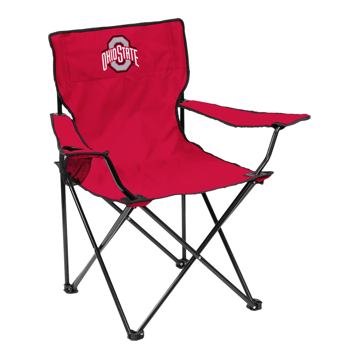 Ohio State Buckeyes Logo Brands Quad Outdoor Folding Chair In Red - Front View