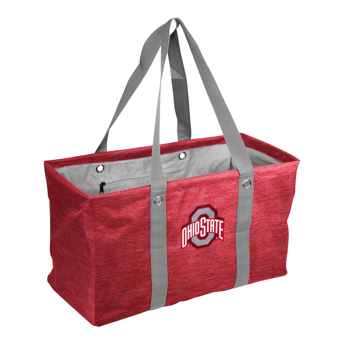 Ohio State Buckeyes Logo Brands Crosshatch Picnic Caddy In Red - Front View