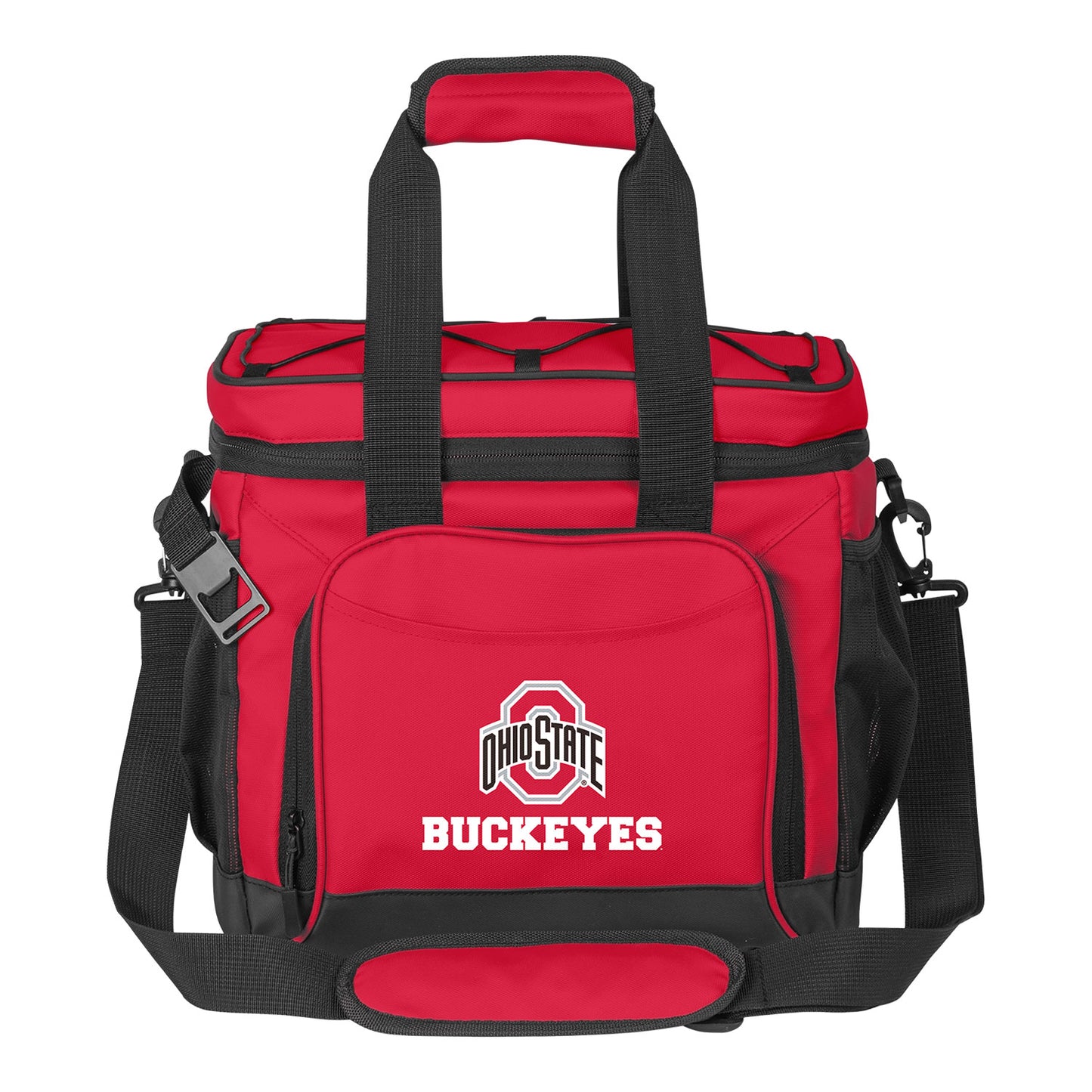 Ohio State Buckeyes Logo Brands 24 Can Scarlet Cooler In Red - Front View
