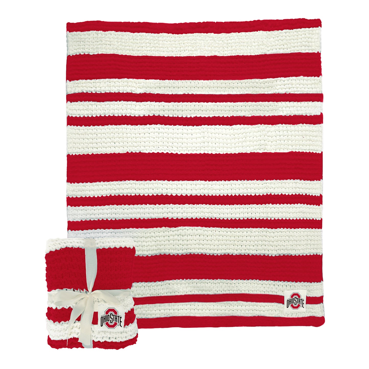 Ohio State Buckeyes Cable Knit Throw 50x60"