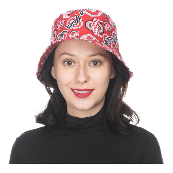 Youth Ohio State Buckeyes Scatter Bucket Hat - Model View