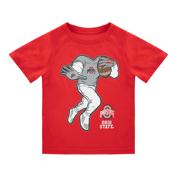 Toddler Ohio State Buckeyes Yard Rush T-Shirt - In Scarlet - Front View