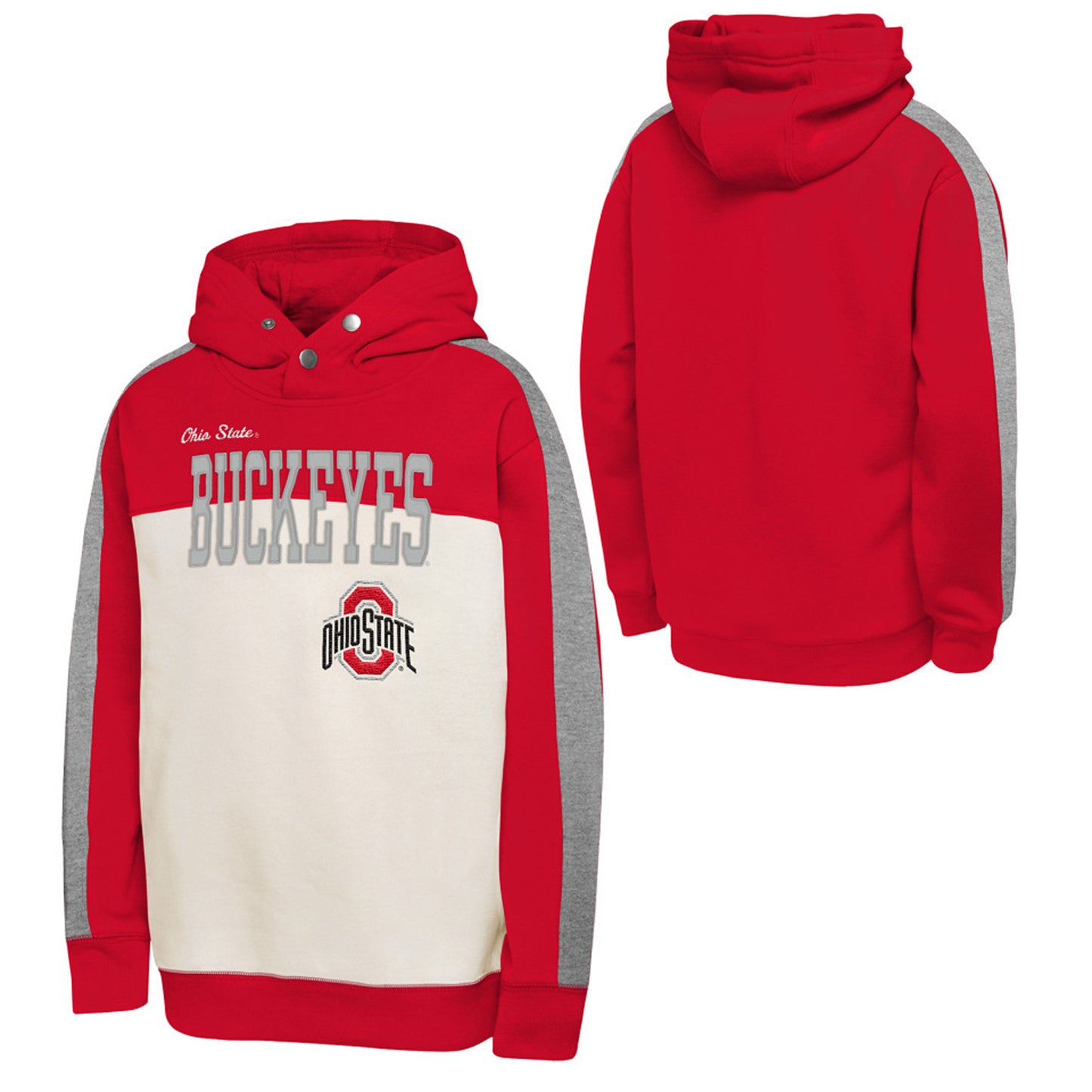 Youth Ohio State Buckeyes Outerstuff We're In There Sweatshirt In Scarlet - Front & Back View