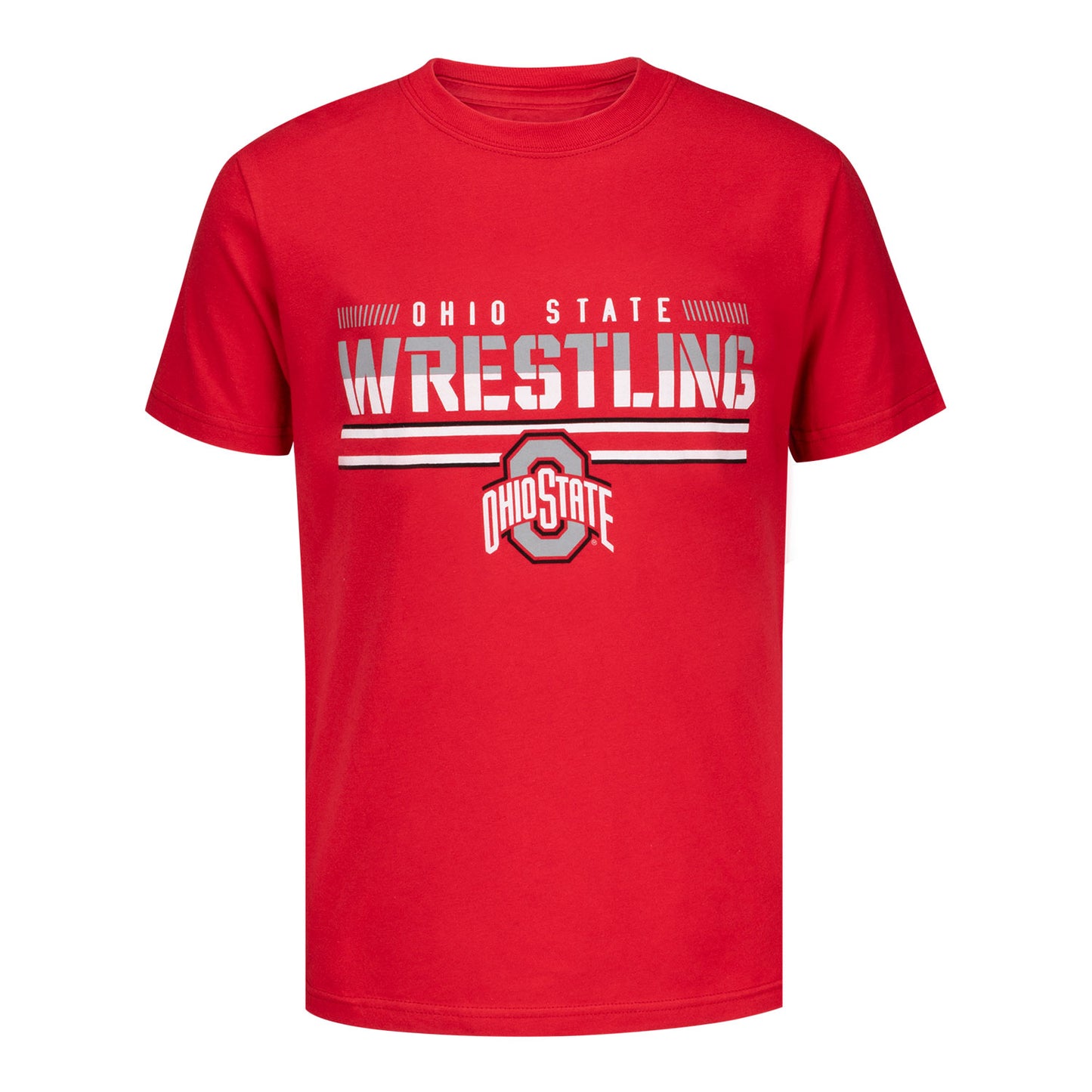 Youth Ohio State Buckeyes Garb Wrestling Stripes T-Shirt - Front View