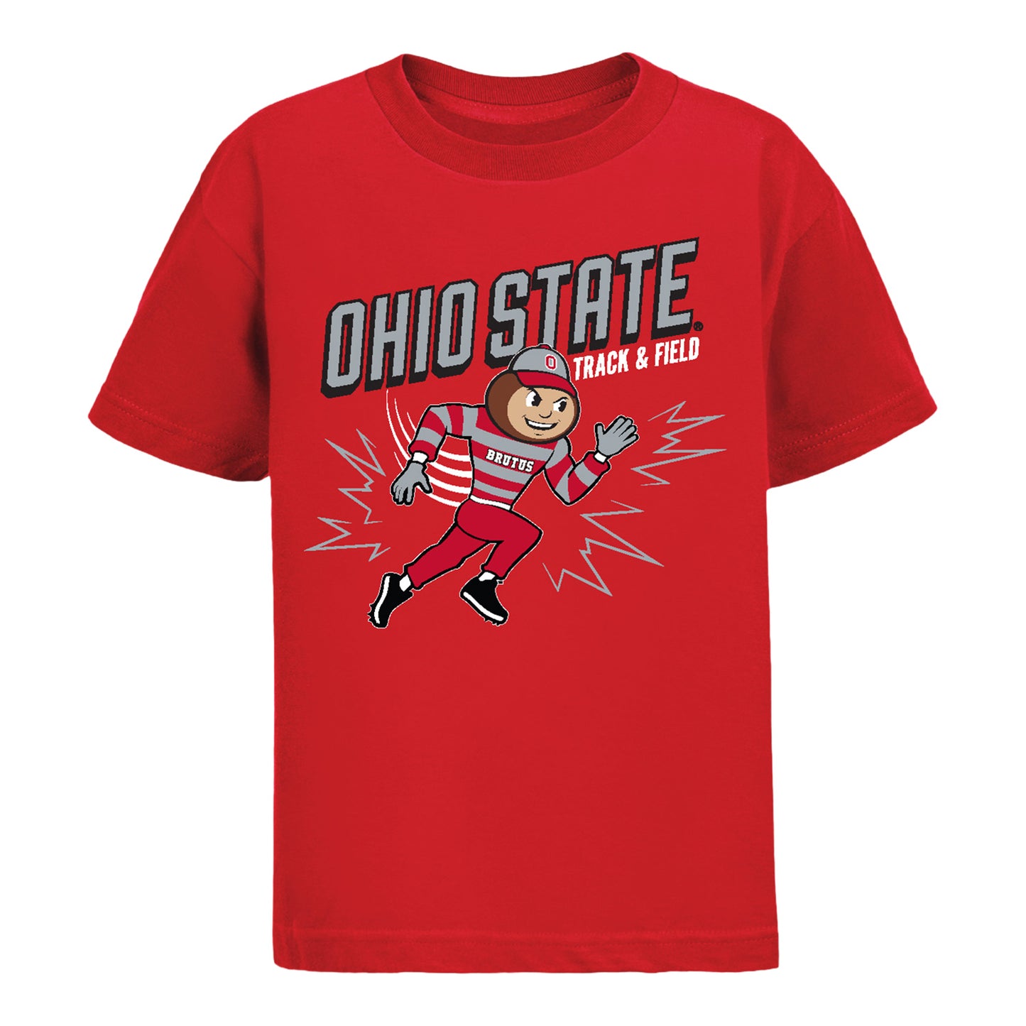 Youth Ohio State Buckeyes Brutus Track & Field T-Shirt In Scarlet - Front View