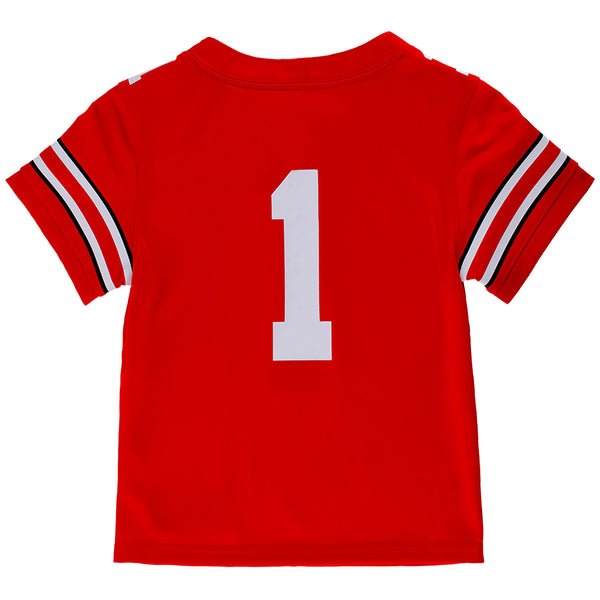 Toddler Ohio State Buckeyes Nike Football Game #1 Replica Jersey - In Scarlet - Back View