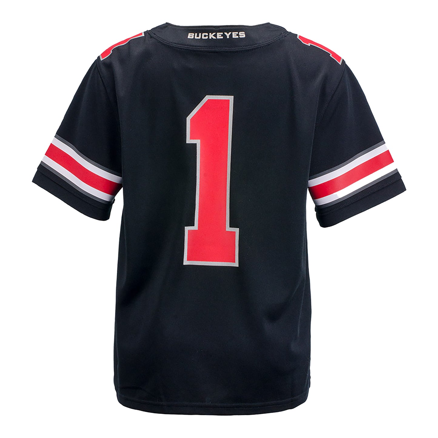 Youth Ohio State Buckeyes Nike Football #1 Replica Jersey - In Black - Back View