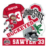 Desert Cactus Ohio State Buckeyes #33 Jack Sawyer Student Athlete Decals - Main View