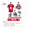 Desert Cactus Ohio State Buckeyes #4 Jeremiah Smith Student Athlete Decals - Dimensions View