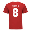 Ohio State Buckeyes Cade Stover #8 Student Athlete Football T-Shirt - In Scarlet - Back View