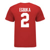Ohio State Buckeyes Emeka Egbuka #2 Student Athlete Football T-Shirt - In Scarlet - Back View