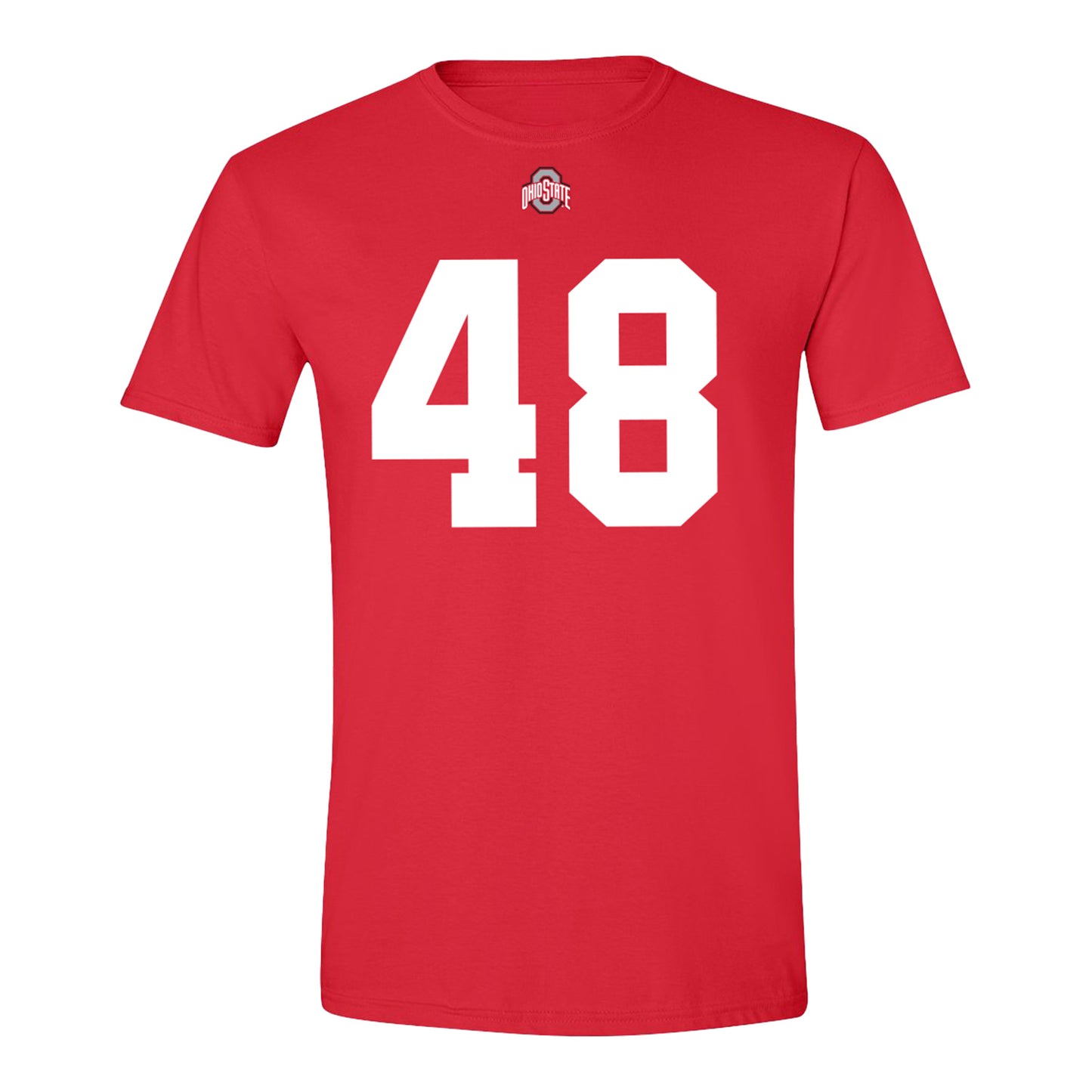 Ohio State Buckeyes #48 Logan George Student Athlete Football T-Shirt In Red - Front View