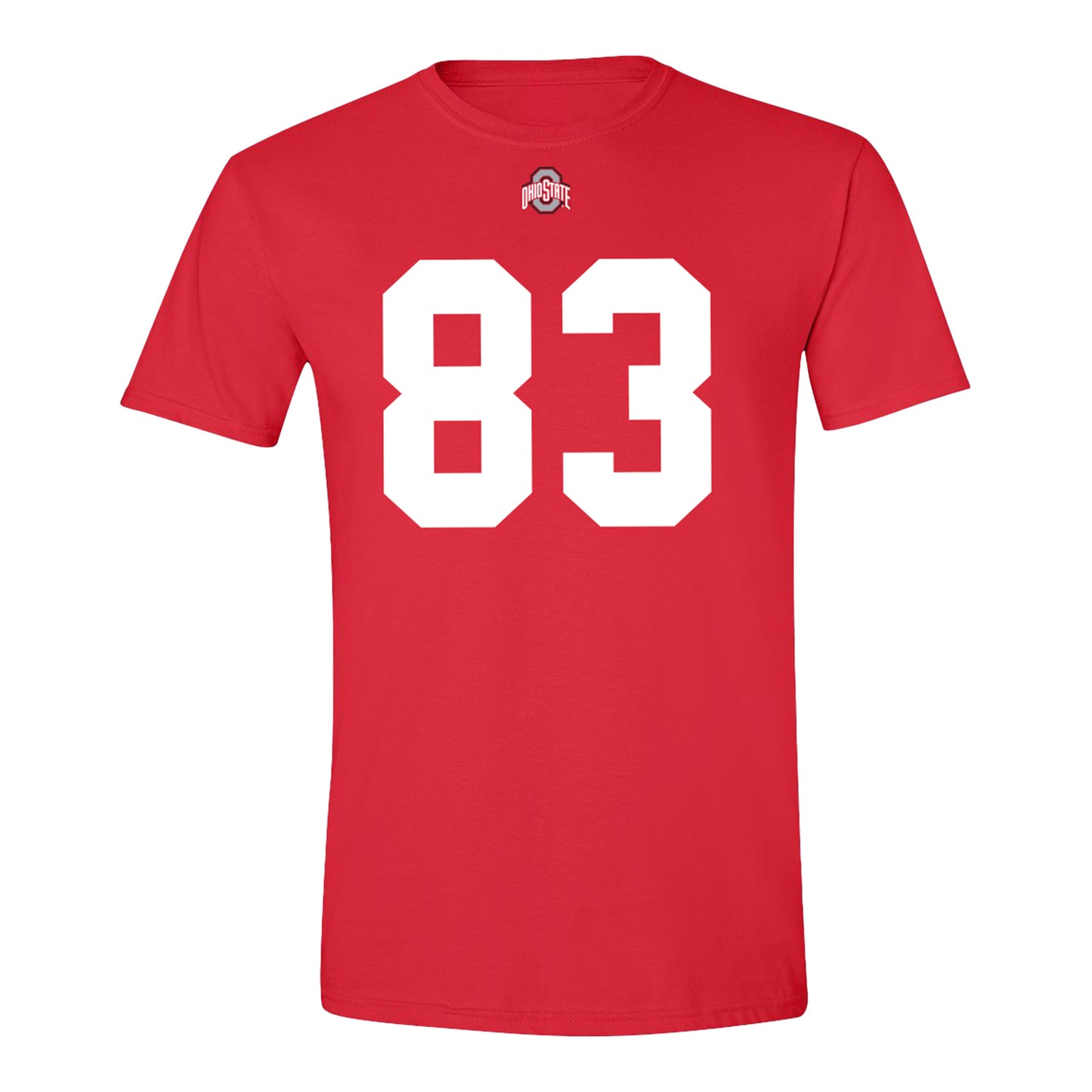Ohio State Buckeyes #83 Nate Roberts Student Athlete Football T-Shirt In Scarlet - Front View