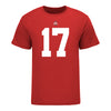 Ohio State Buckeyes #17 Mitchell Melton Student Athlete Football T-Shirt - In Scarlet - Front View