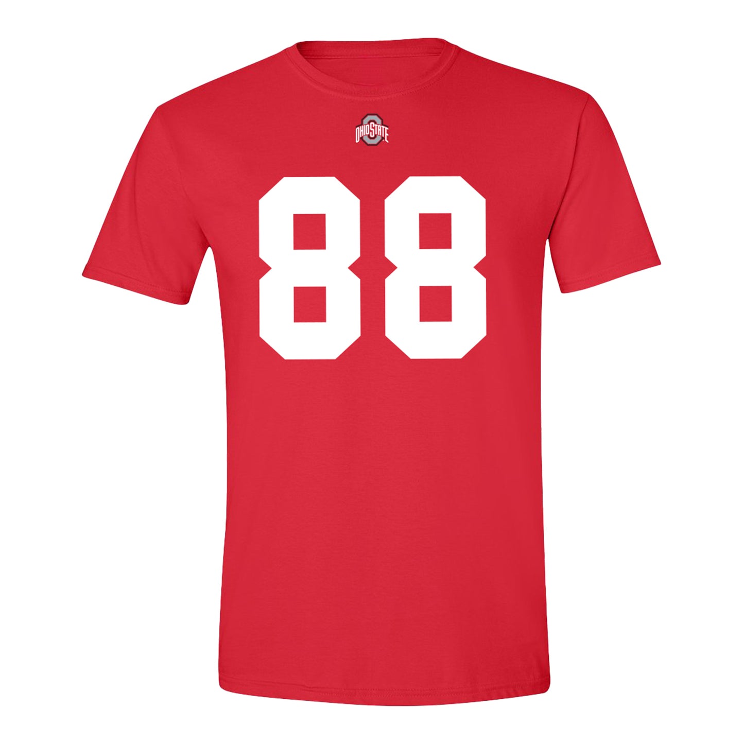 Ohio State Buckeyes #88 Max LeBlanc Student Athlete Football T-Shirt In Scarlet - Front View