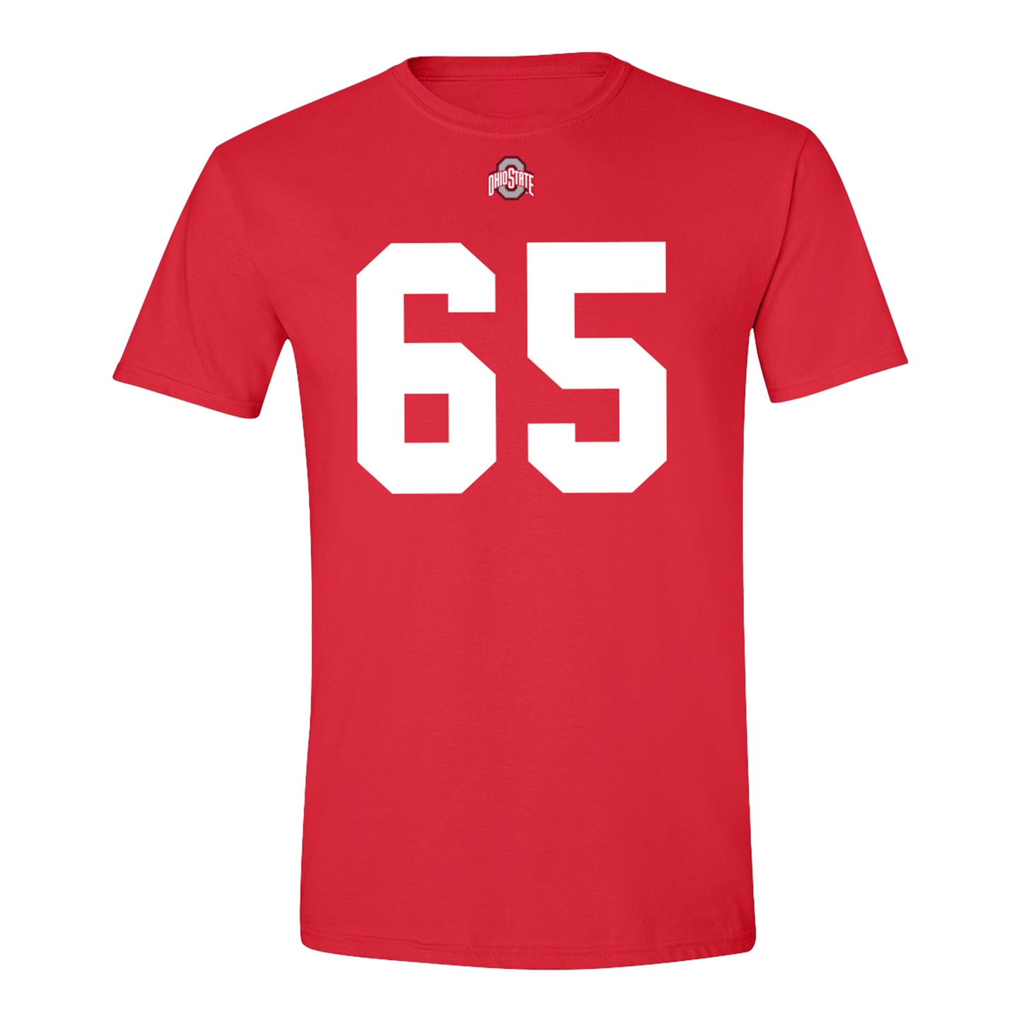 Ohio State Buckeyes #66 Nate Riegle Student Athlete Football T-Shirt In Scarlet - Front View