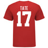 Ohio State Buckeyes Carnell Tate #17 Student Athlete T-Shirt - In Scarlet - Back View