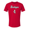 Ohio State Volleyball Student Athlete T-Shirt #4 Kamiah Gibson - In Scarlet - Front View