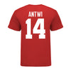 Ohio State Buckeyes Kojo Antwi #14 Student Athlete Football T-Shirt - In Scarlet - Back View