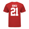 Ohio State Buckeyes Jayden Bonsu #21 Student Athlete Football T-Shirt - In Scarlet - Back View
