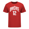 Ohio State Buckeyes Men's Basketball Student Athlete #12 Evan Mahaffey T-Shirt - Front View