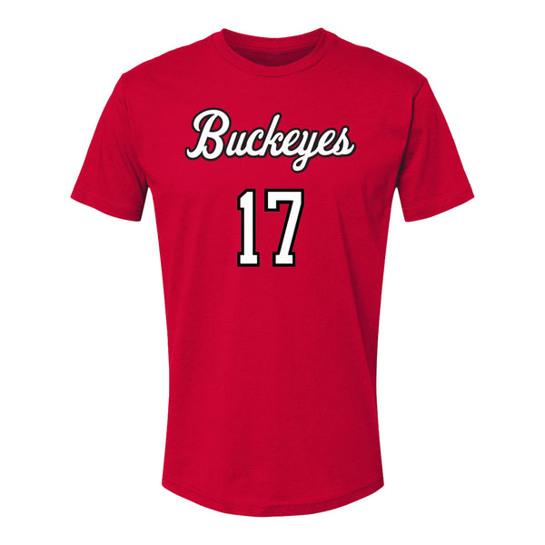 Ohio State Buckeyes Women's Volleyball Student Athlete T-Shirt #17 Reese Wuebker - Front View
