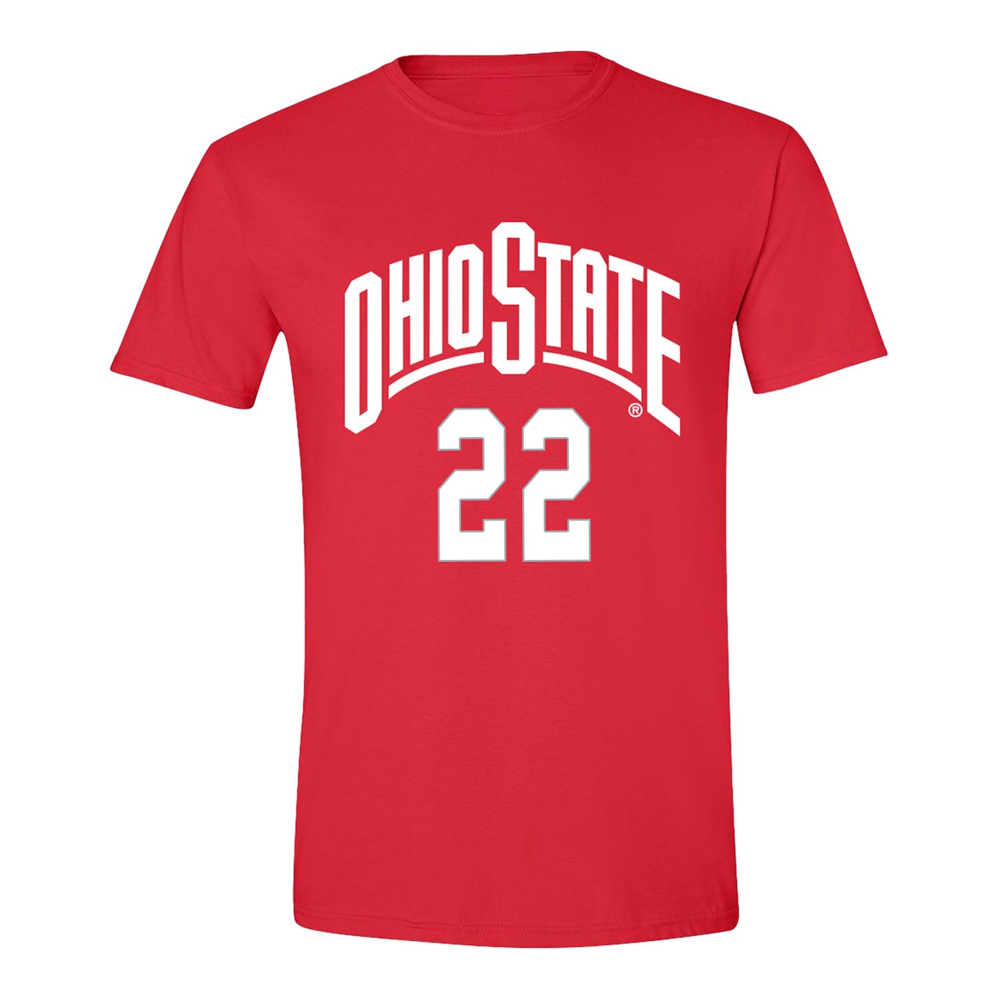 Ohio State Buckeyes Women's Basketball Student Athlete #22 Jaloni Cambridge T-Shirt In Scarlet - Front View