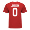 Ohio State Buckeyes #0 Xavier Johnson Student Athlete Football T-Shirt - In Scarlet - Back View