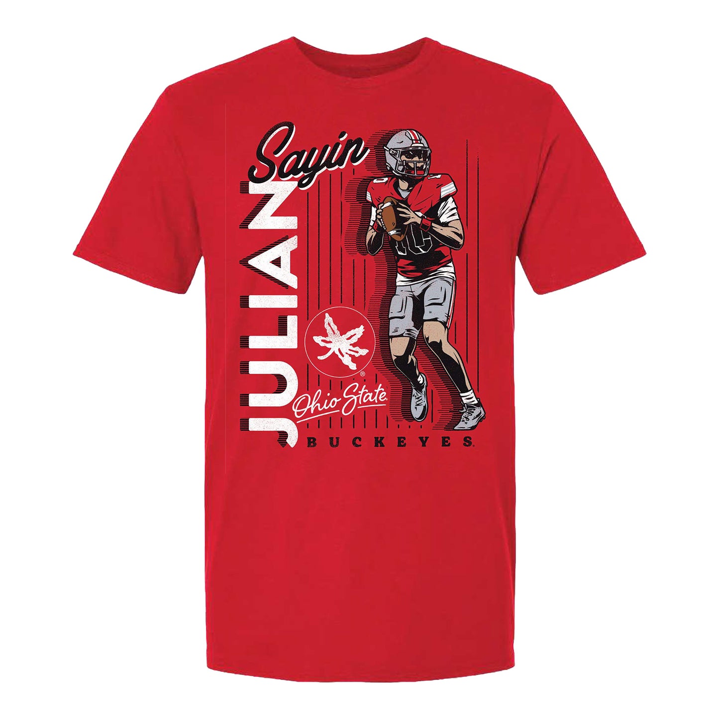 Ohio State Buckeyes Football Student Athlete #10 Julian Sayin Motion T-Shirt - Front