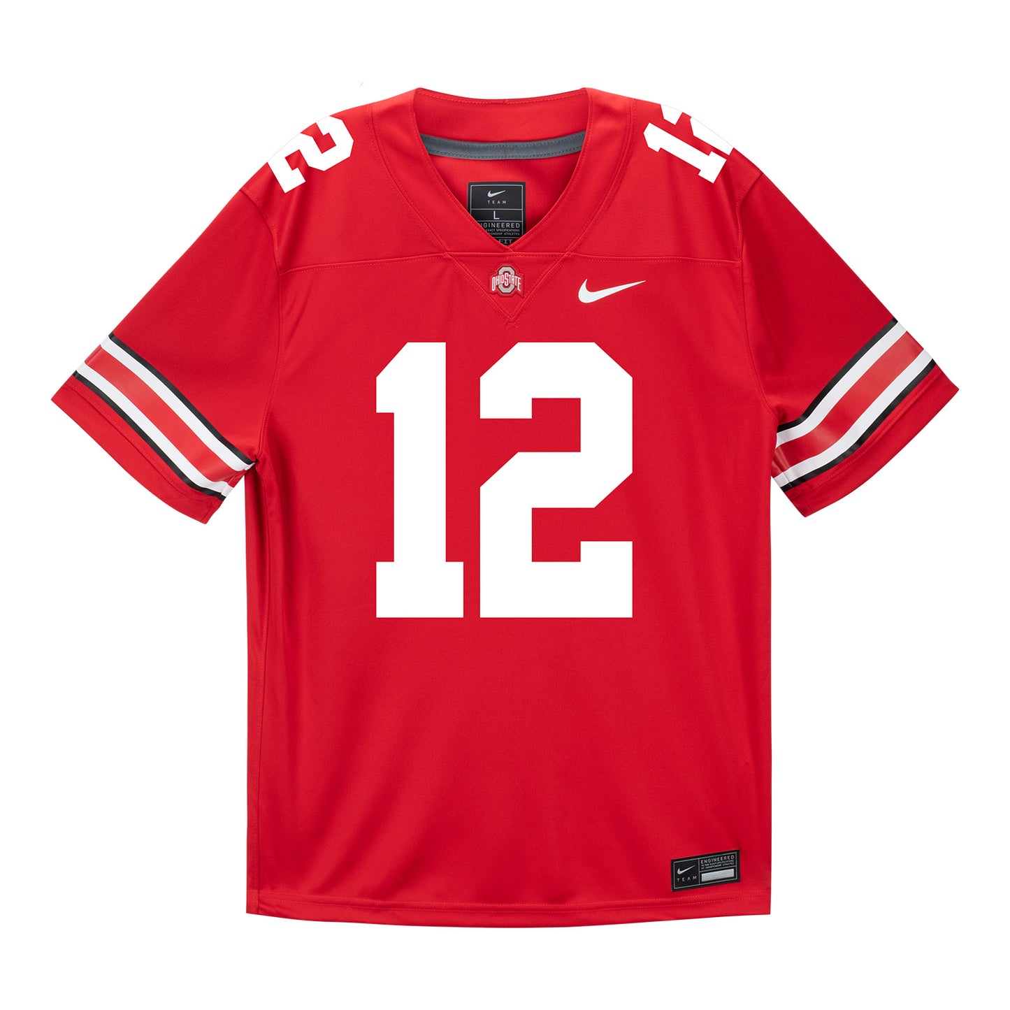 Ohio State Buckeyes Nike #12 CJ Donaldson Student Athlete Scarlet Football Jersey - Front View