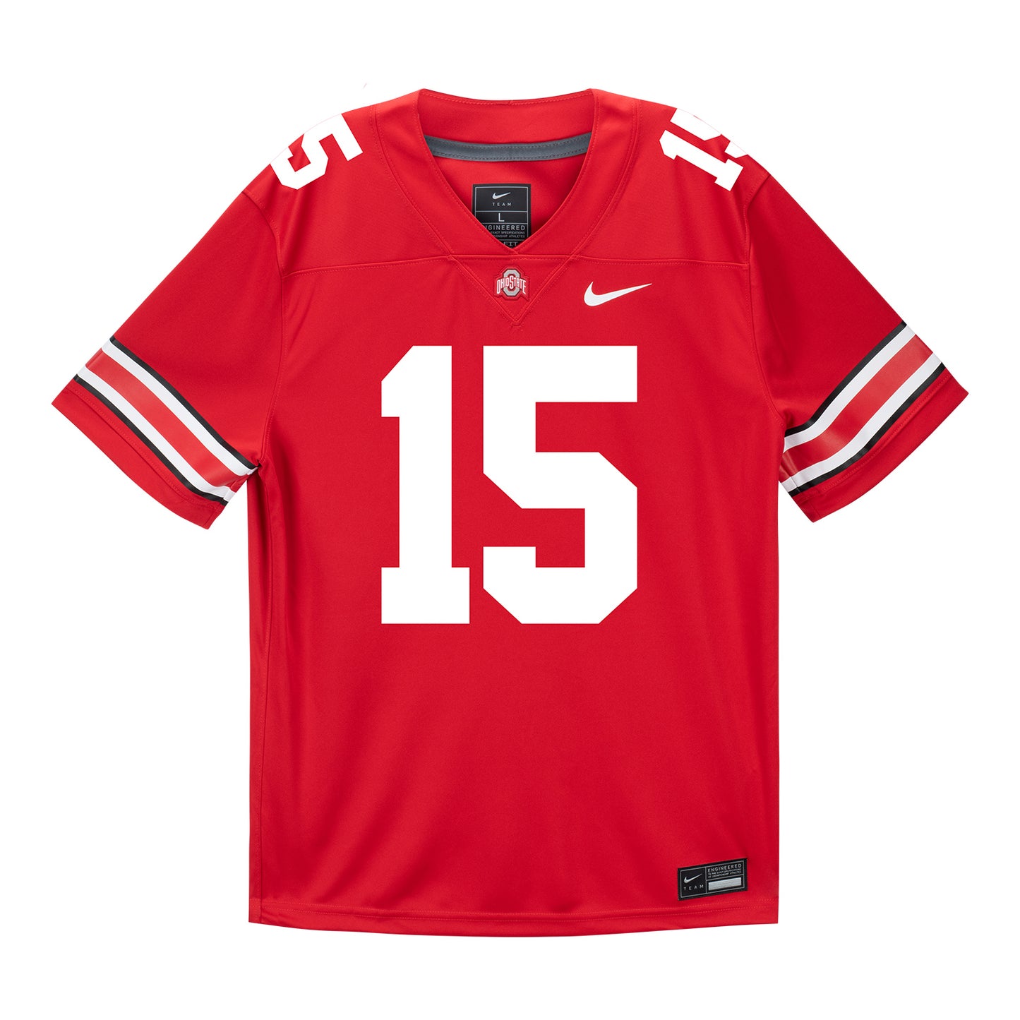 Ohio State Buckeyes Nike #15 Zion Grady Student Athlete Scarlet Football Jersey - Front View