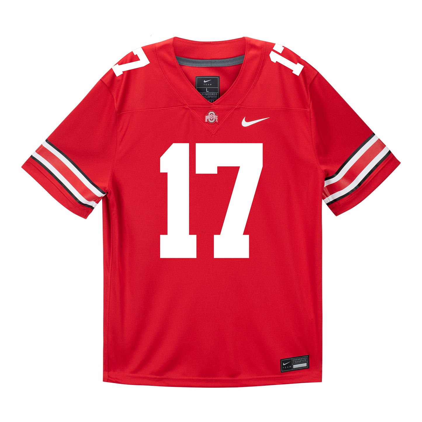 Ohio State Buckeyes Nike #17 Tarvis "TJ" Alford Student Athlete Scarlet Football Jersey - Front View