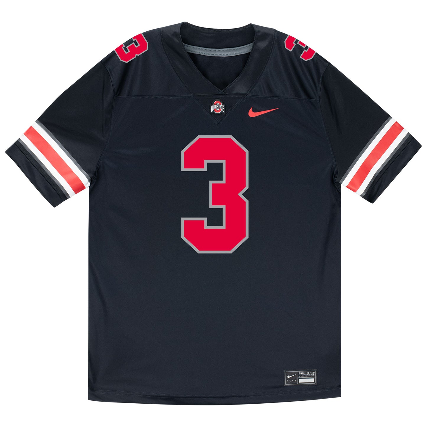 Ohio State Buckeyes Nike #3 Lorenzo Styles Student Athlete Black Football Jersey - Front View