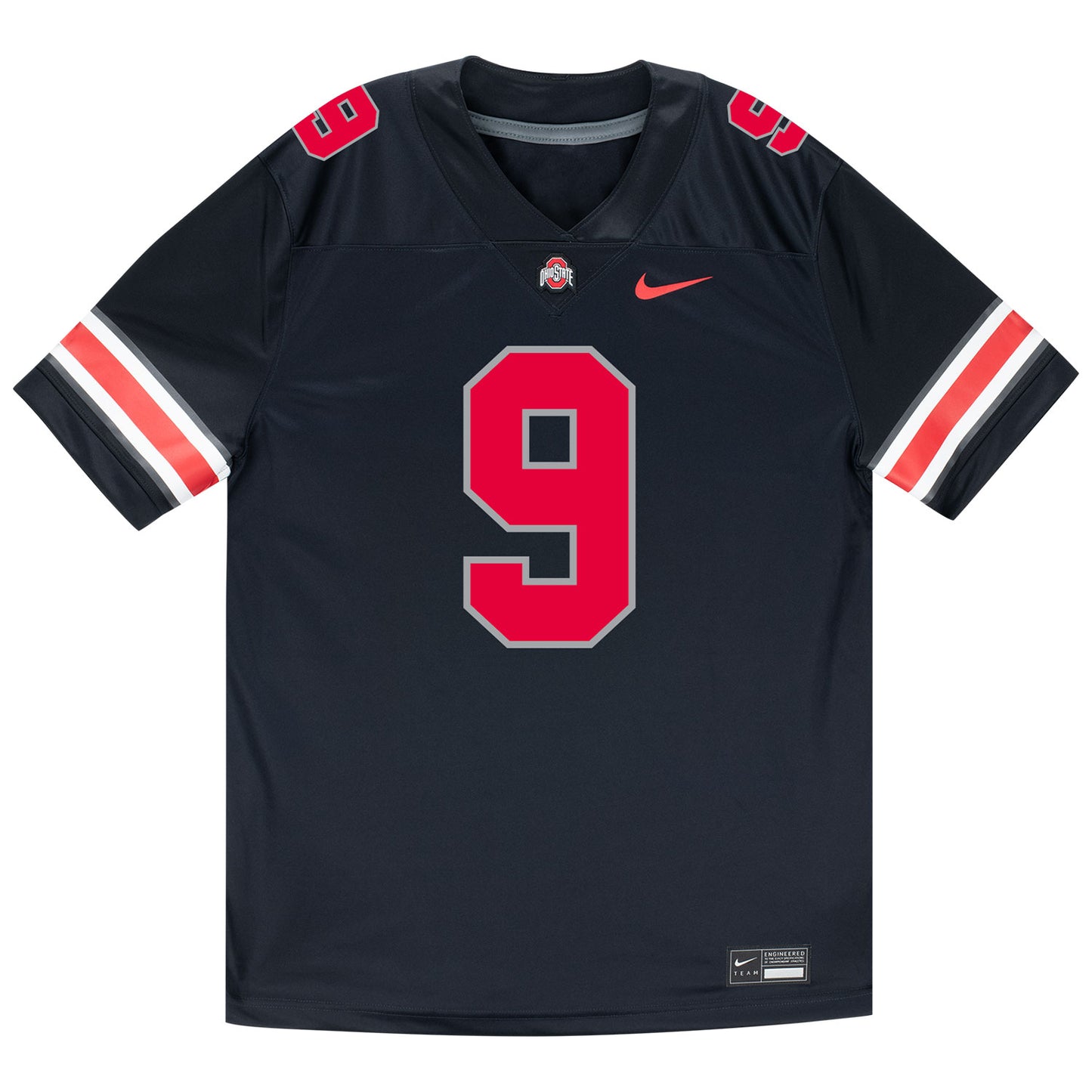 Ohio State Buckeyes Nike #9 Tavien St. Clair Student Athlete Black Football Jersey - Front View
