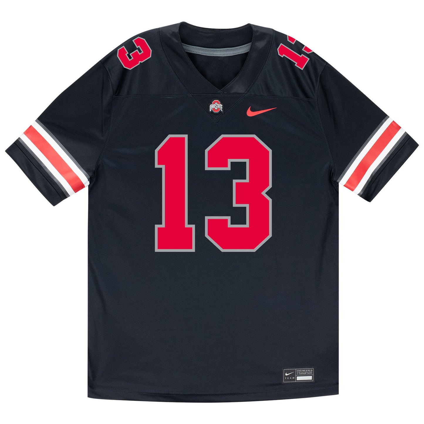 Ohio State Buckeyes Nike #13 Miles Lockhart Student Athlete Black Football Jersey - Front View