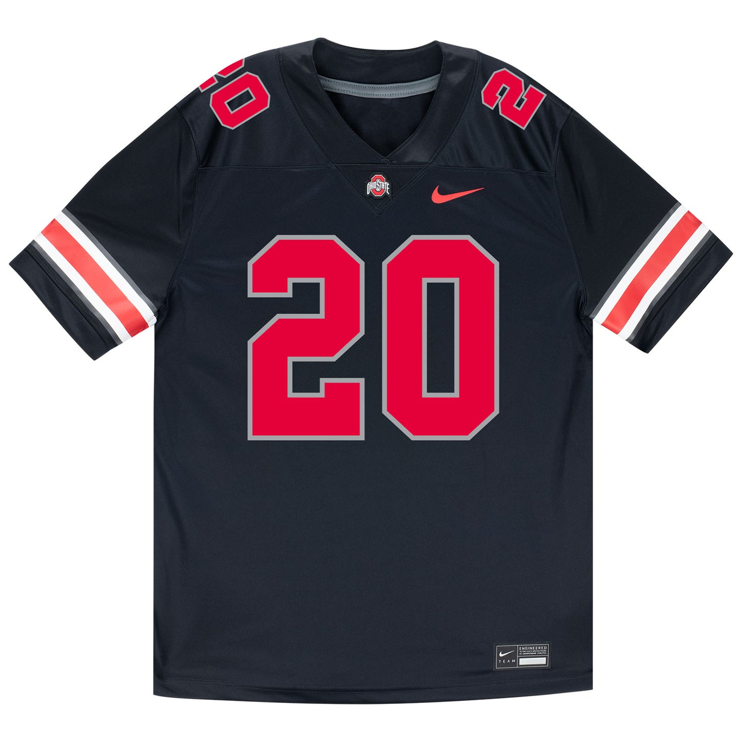 Ohio State Buckeyes Nike #20 Riley Pettijohn Student Athlete Black Football Jersey - Front View