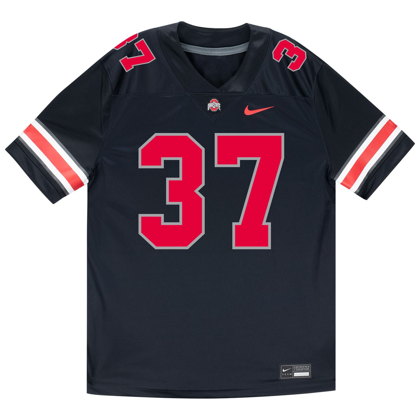 Ohio State Buckeyes Nike #37 Zach Hayes Student Athlete Black Football Jersey - Front View