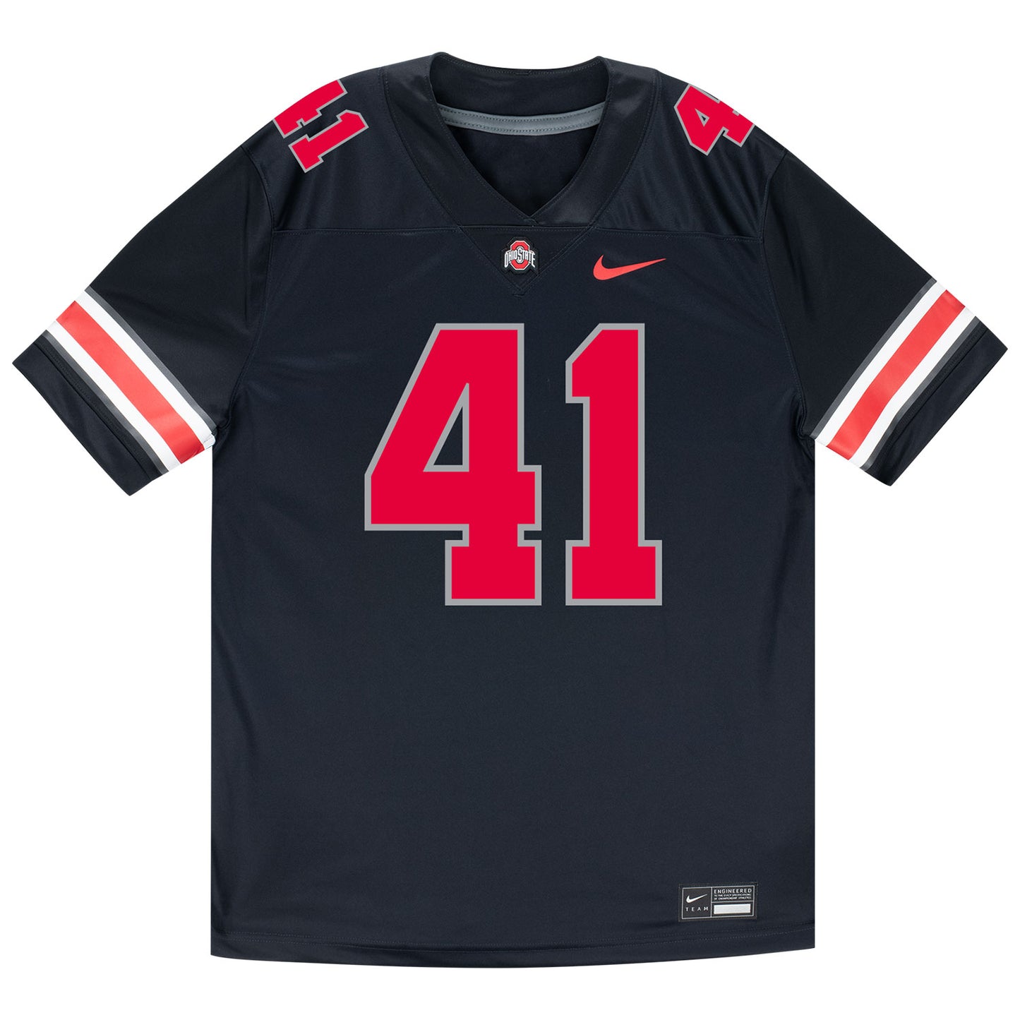 Ohio State Buckeyes Nike #41 Grant Mills Student Athlete Black Football Jersey - Front View