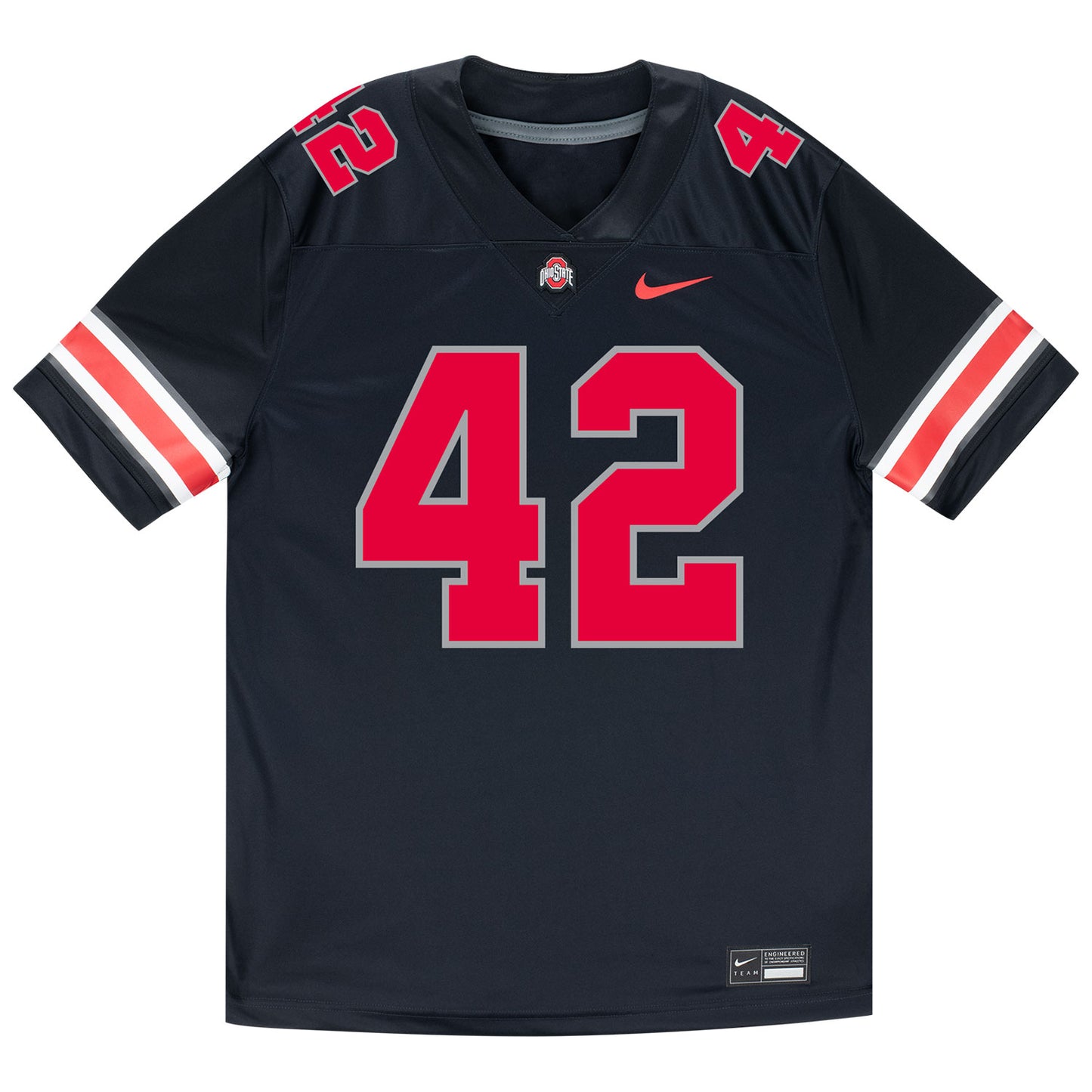 Ohio State Buckeyes Nike #42 Joe McGuire Student Athlete Black Football Jersey - Front View